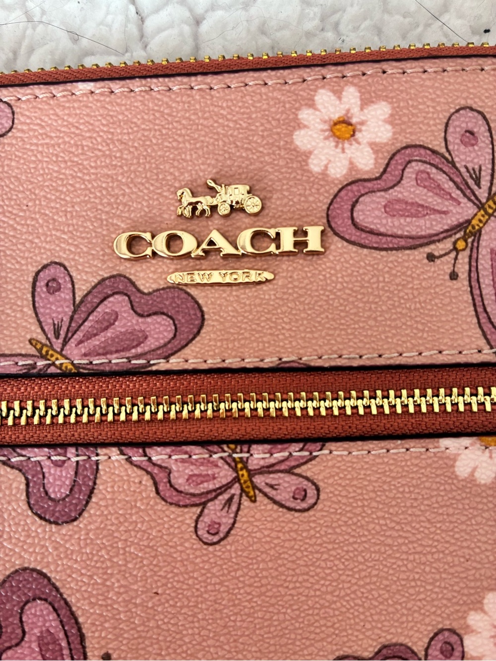 Coach Pink Butterfly & Daisy Crossbody Bag - Picture 4 of 8